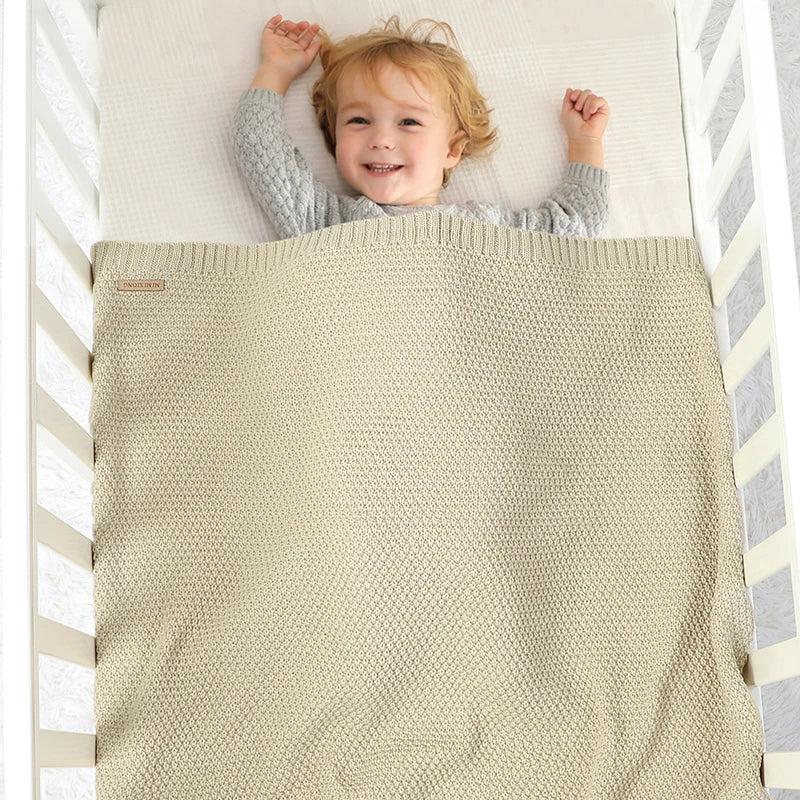 Newborn Baby Blankets Swaddle Wrap Breathable Knitted Infant Boys Girls Crib Cellular 100*80cm Toddler Throw Receiving Quilt Mat