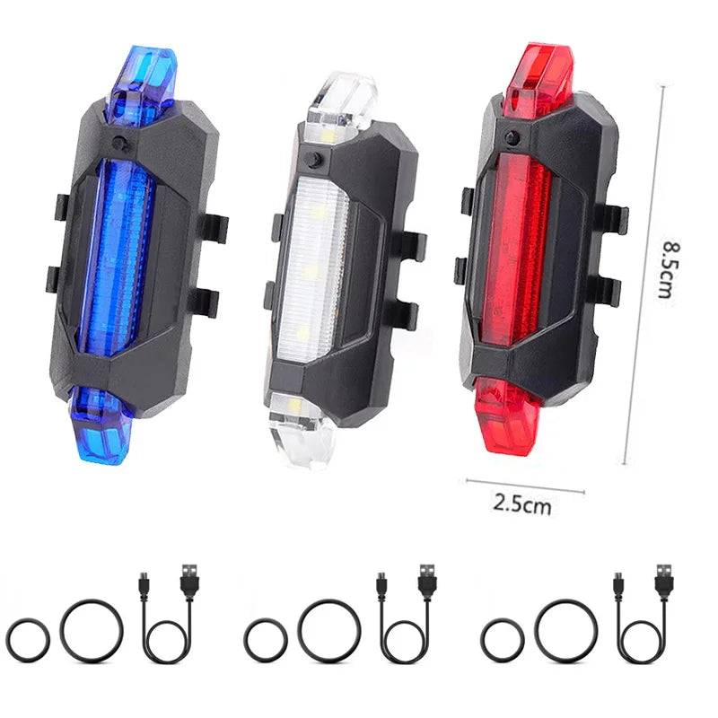Cycling Bicycle Front Rear Light Set Bike Defense Flashlight Stick MTB Waterproof Taillight LED Lantern Bicycle Accessories