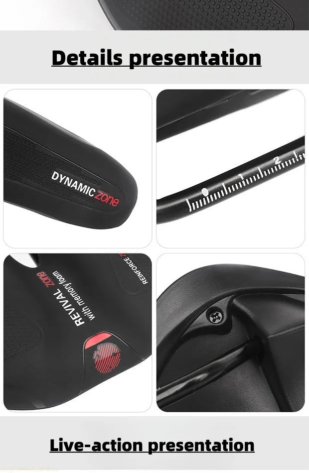 Bicycle seat pad thickened and waterproof universal mountain road seat pad shock-absorbing ball model charging tail light design