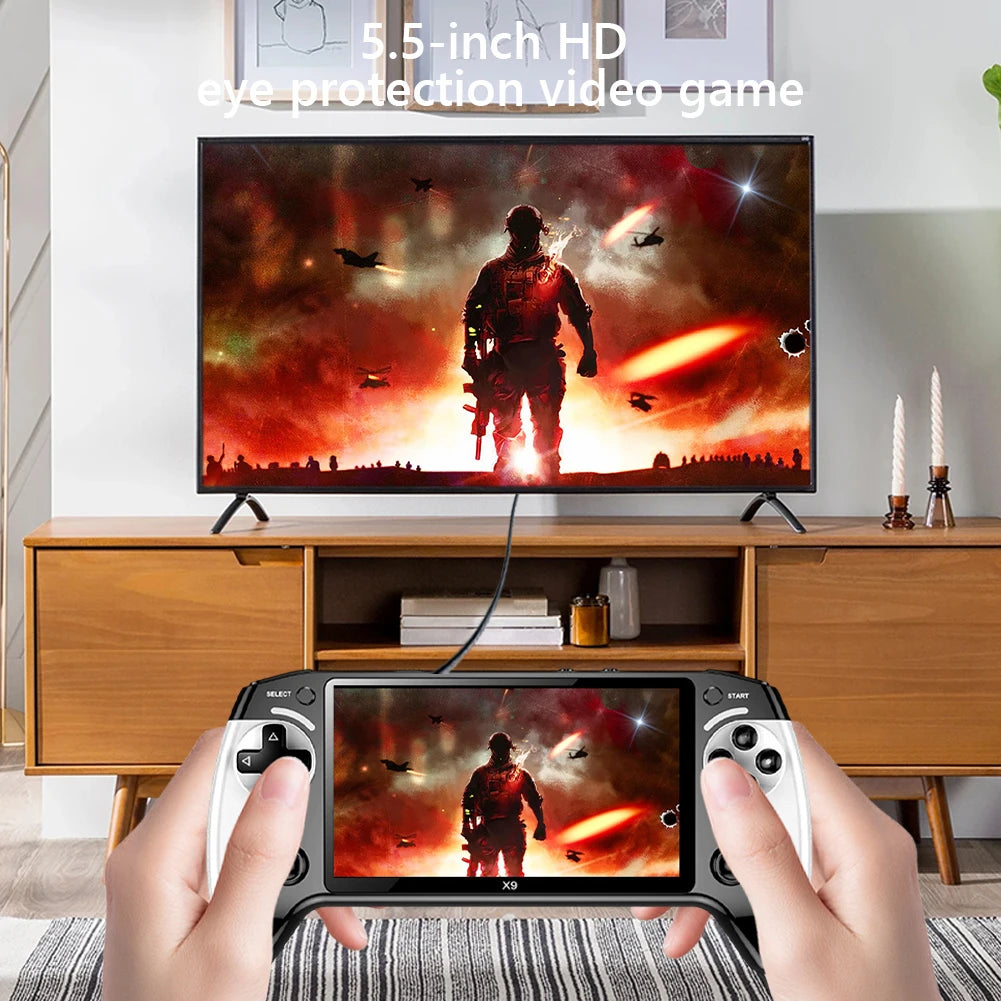 5.5 Inch Screen Handheld Game Console Type-C Charging Handheld Game Player Electronic Game Player Birthday Christmas Gift