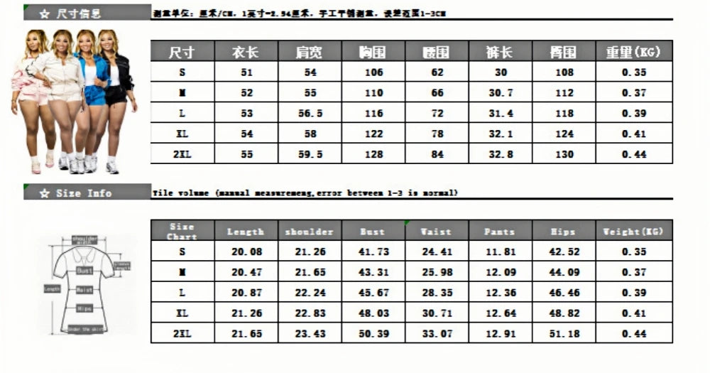 FAGADOER Casual Color Block 2 Pieces Set for Woman Long Sleeve Zipper Crop Jacke and Drawstring Shorts Female Jogger Clothing
