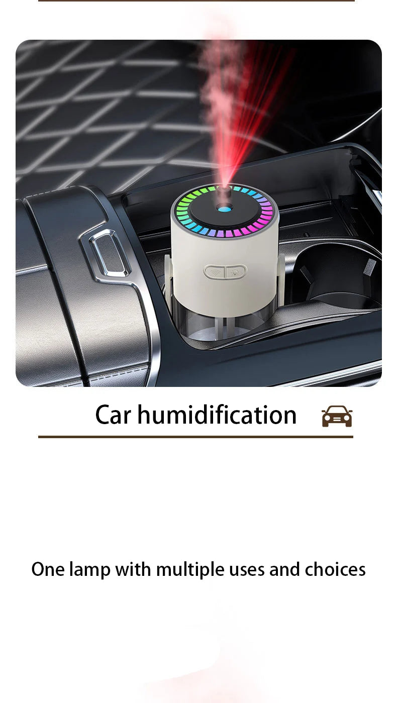 1PC 280ML Air Humidifier Colorful Atmosphere Light Mute Humidification Rotate Creative Colorful Cup Desktop Home Car Humidifier