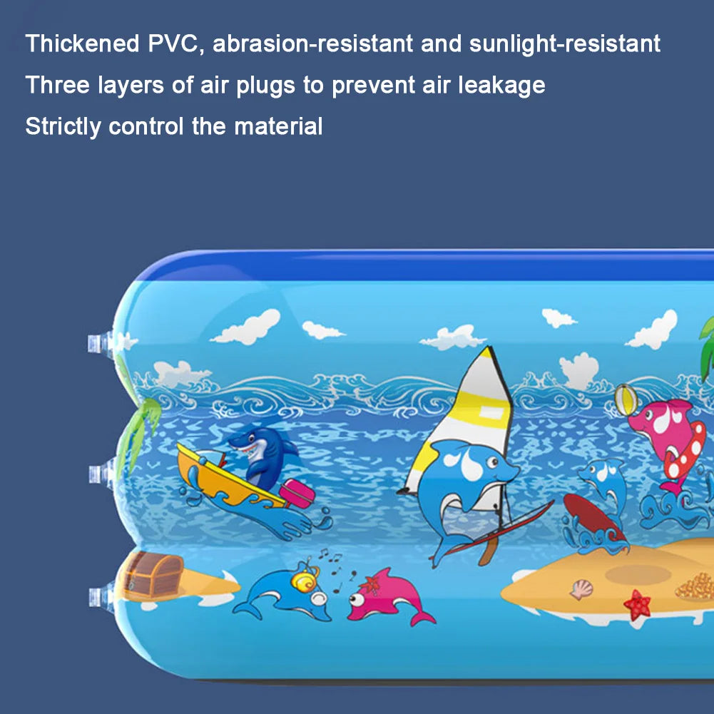 111-120cm Inflatable Swimming Pool PVC Framed Swimming Pool Cartoon Pattern Thickening Swimming Pool for Summer Outdoor Indoor