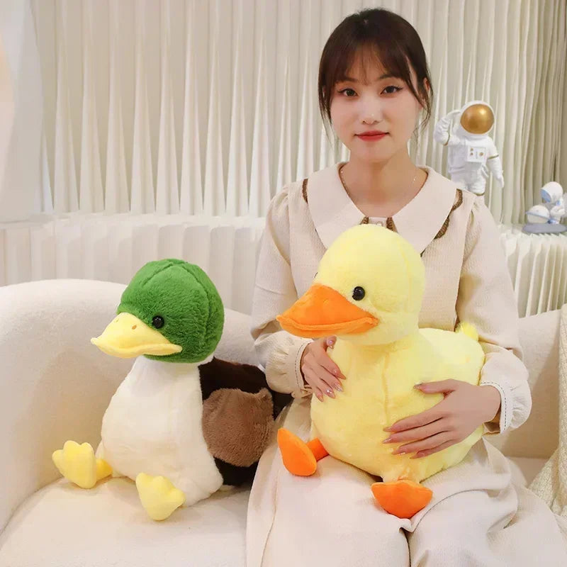 Simulation Small Yellow Duck Kawaii Wild Green Duck Plush Toys  Cartoon Stuffed Animals Dolls Soft Throw Pillow Toys Room Decor