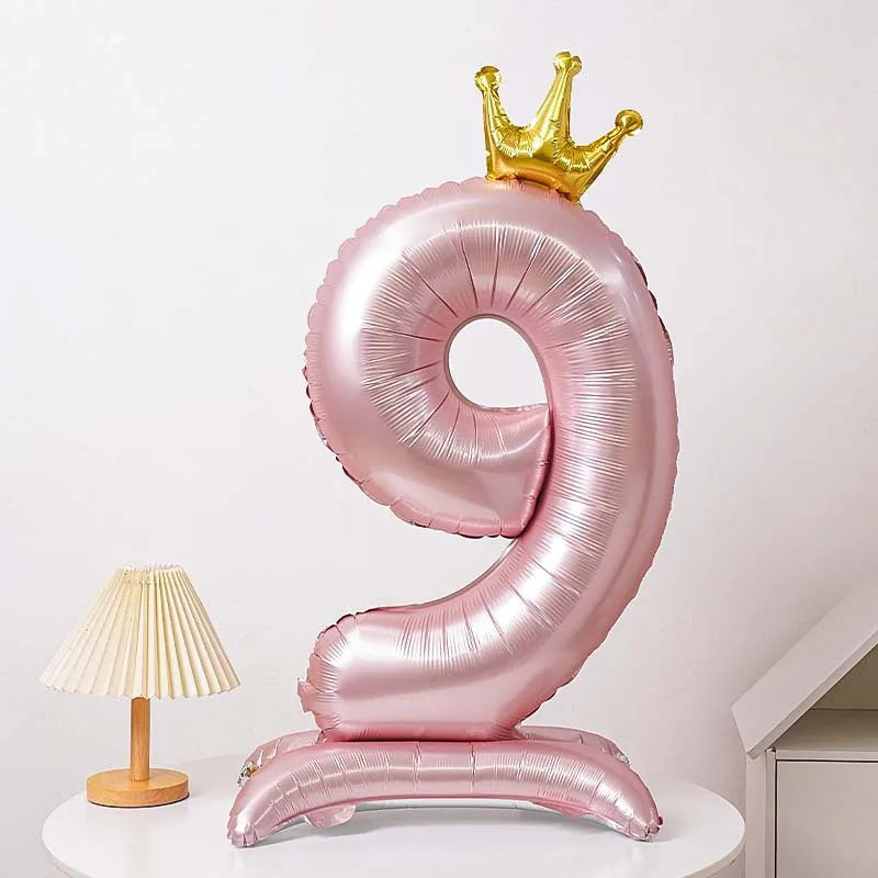 40 Inch Birthday Number Ballons New Girls Princess 10 TH Birthday Blue Crown Balloons Wedding Party Ballons Jumbo Number Balloon