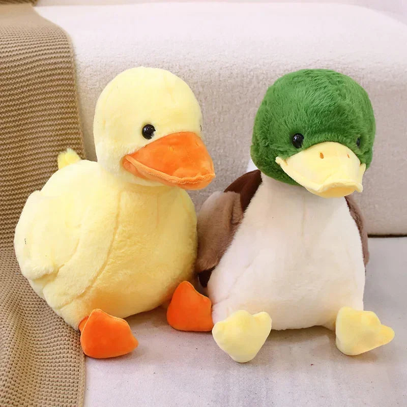 Simulation Small Yellow Duck Kawaii Wild Green Duck Plush Toys  Cartoon Stuffed Animals Dolls Soft Throw Pillow Toys Room Decor