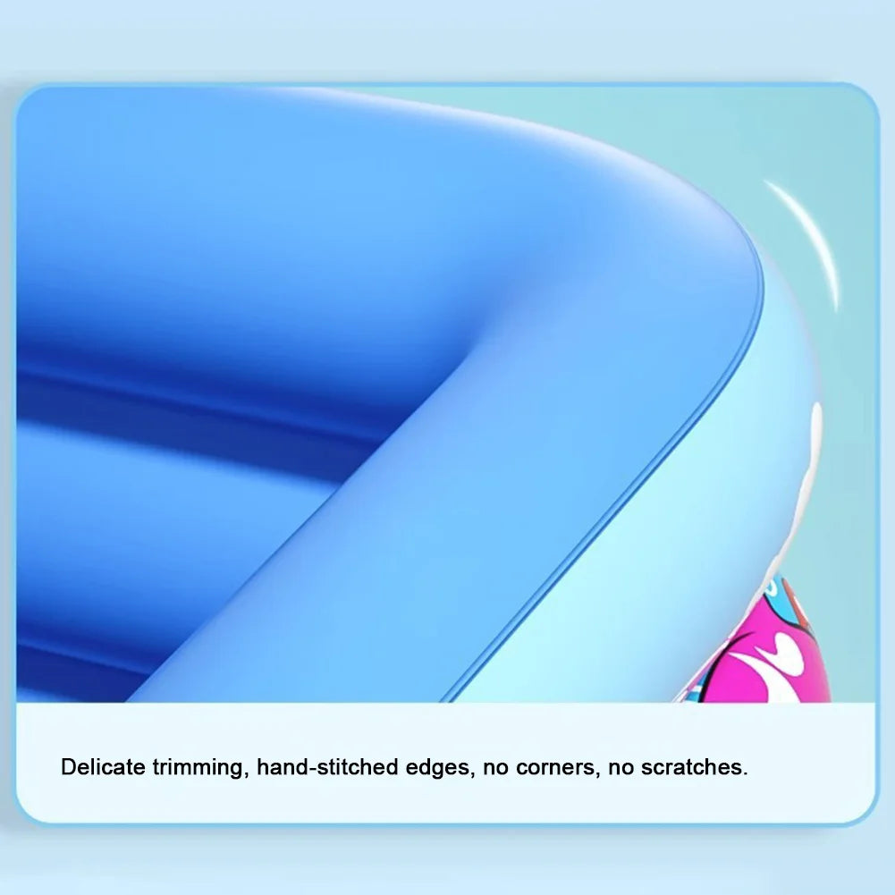 111-120cm Inflatable Swimming Pool PVC Framed Swimming Pool Cartoon Pattern Thickening Swimming Pool for Summer Outdoor Indoor