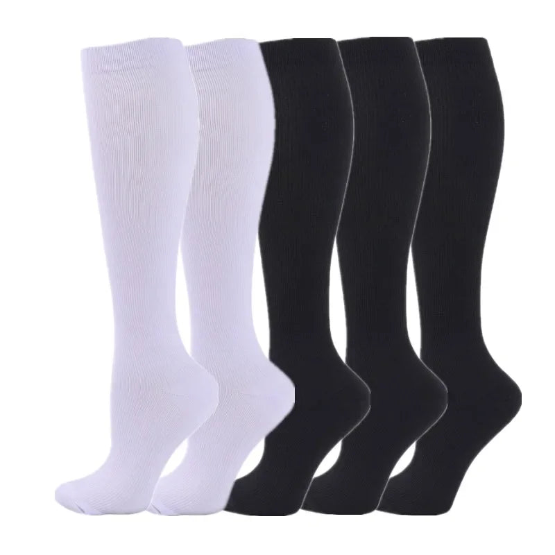5 Pair Compression Socks Men Running Sport Socks Knee High 20-30mmHg Medical Edema Varicose Veins Women Compression Stocking