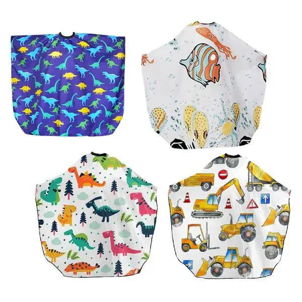 Kids Hair Cutting Cape Cute Adjustable Snap Haircut Coat Waterproof Hair Cut Apron Barber Accessories for Salon Home Hairdresser