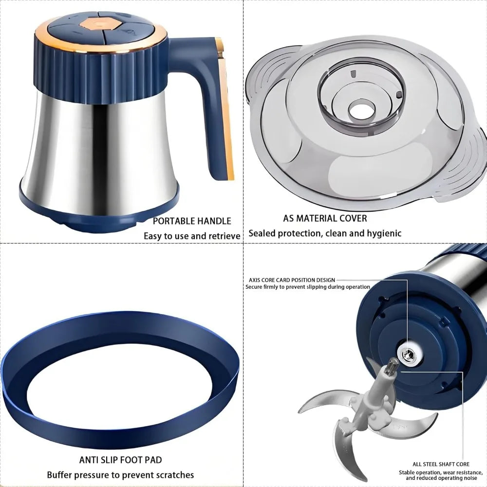Electric Meat Grinder, Food Processor, Stainless Steel Meat Chopper, 5L Capacity Vegetable Chopper, Suitable for Food Chopping
