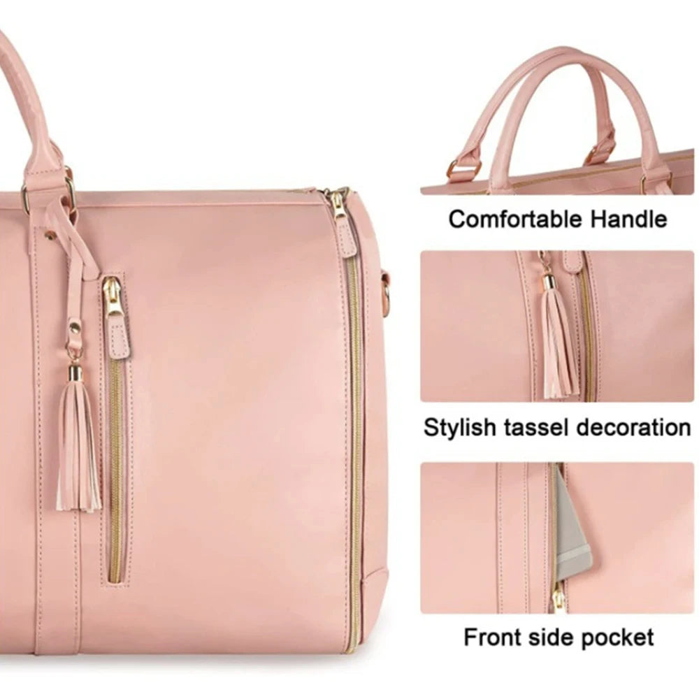 Buylor 2pcs Bags Folding Suit Bag Large Capacity Travel Luggage Bag With Shoe pouch Waterproof Women Handbag Outdoor Fitness Bag