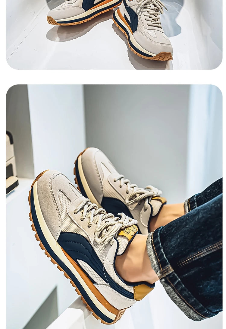 2025 Spring Men's Brand Sneaker Comfortable Platform Sports Shoes Men Non-Slip Breathable Running Shoes Man zapatillas de hombre