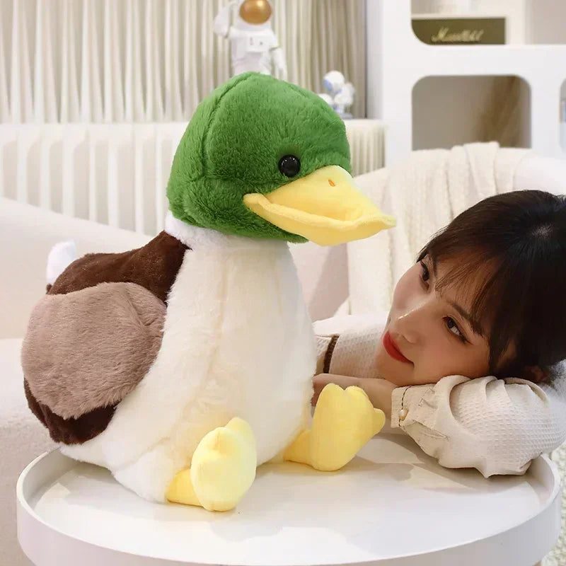 Simulation Small Yellow Duck Kawaii Wild Green Duck Plush Toys  Cartoon Stuffed Animals Dolls Soft Throw Pillow Toys Room Decor