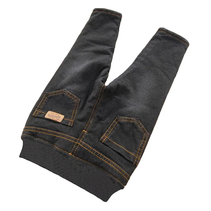2024 New High quality thick winter warm cashmere kids baby pants Boys Girls children' cotton trousers children jeans1-6Y
