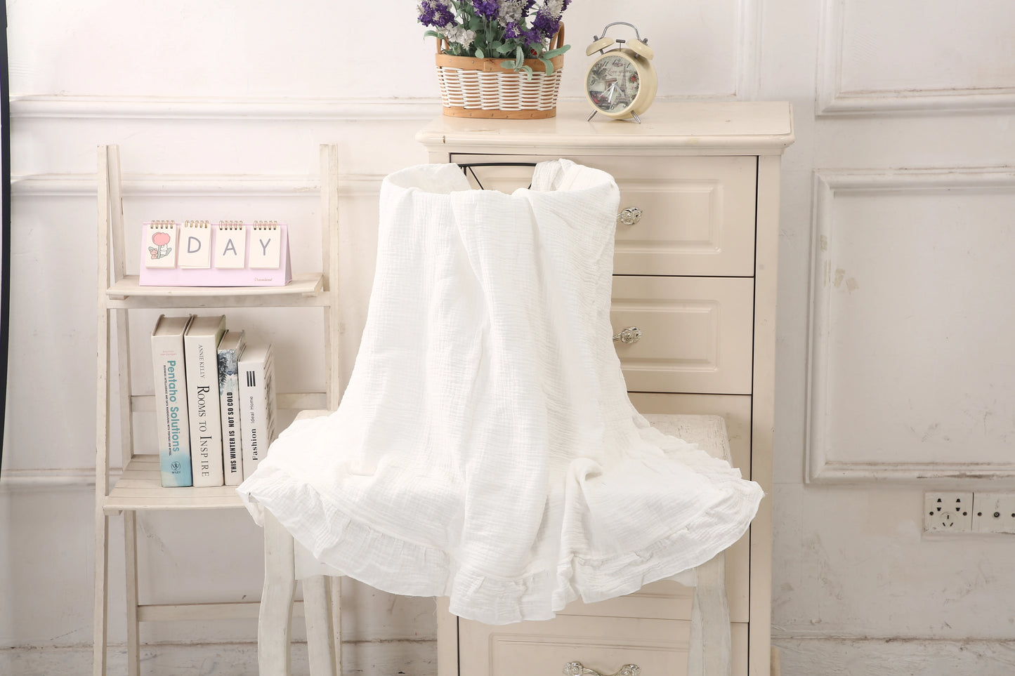 100% Organic Cotton Baby Wrap Gauze Ruffle Baby Blanket Newborn Security Muslin Swaddle Blanket