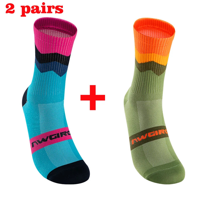 2pairs Professional Cycling Socks Breathable Road Bicycle Socks Men Women Outdoor Sports Racing e Compression Cycling For Women