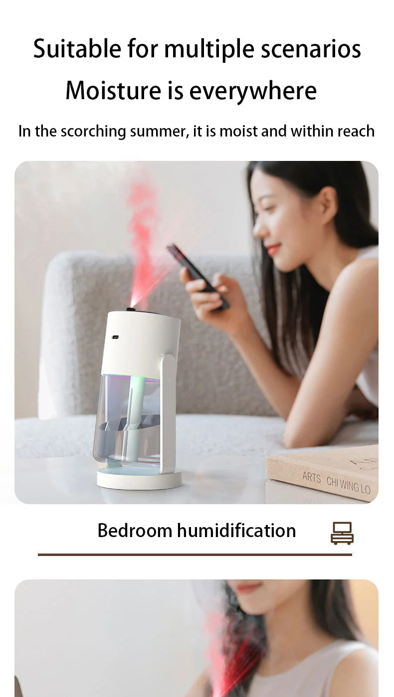 1PC 280ML Air Humidifier Colorful Atmosphere Light Mute Humidification Rotate Creative Colorful Cup Desktop Home Car Humidifier