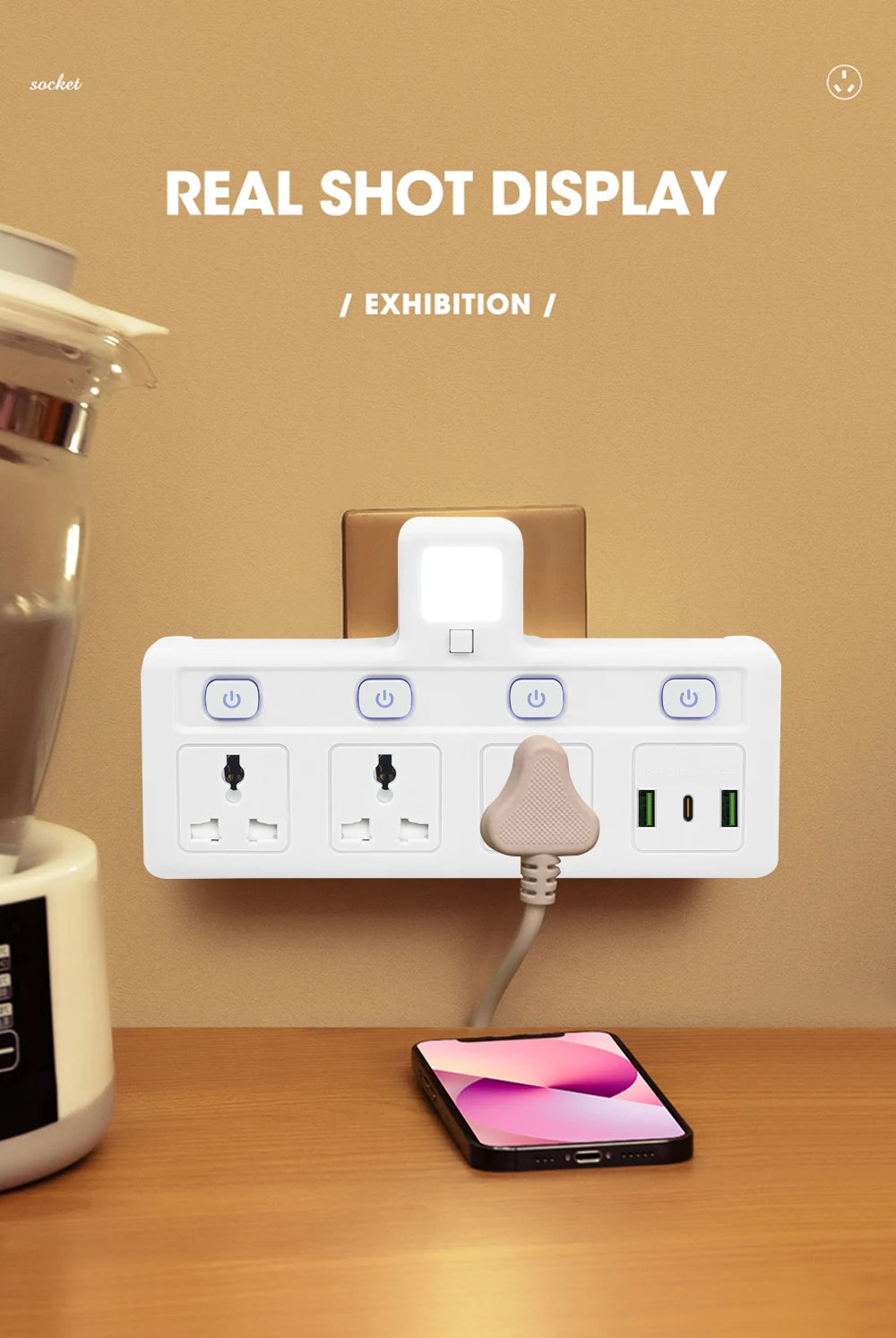 EU US UK Plug Universal Outlet Power Strip Multitap AC Separate Control Wall Socket With USB Fast Charge Multiprise Plug Adapter