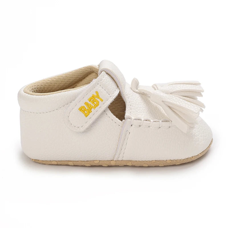 0-18 Months Infant Spring Shoe Newborn Infant Girls and Boys Recreational Baptism Non-Slip Walking Shoe White Soft-soled Sneaker