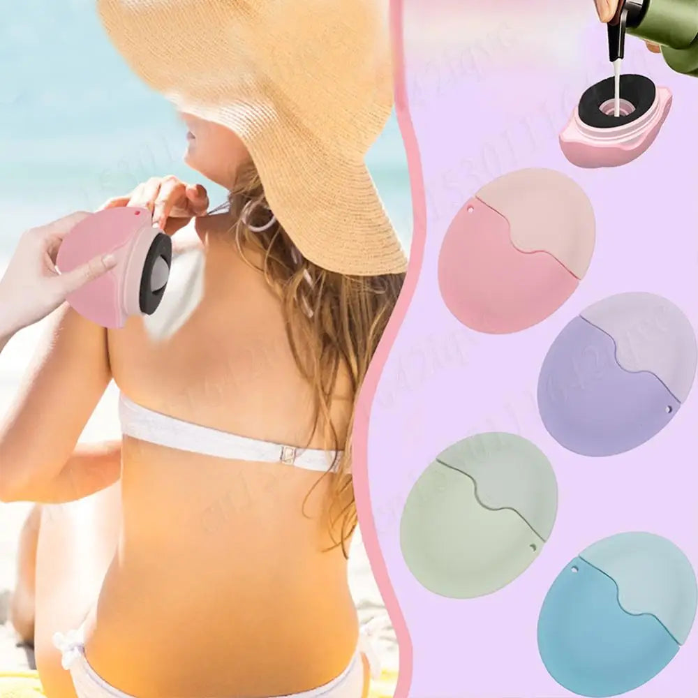 55ML Sunscreen Applicator Portable Refillable Roll on Sponge Applicator Silicone Suncream Lotion Applicators for Family Travel