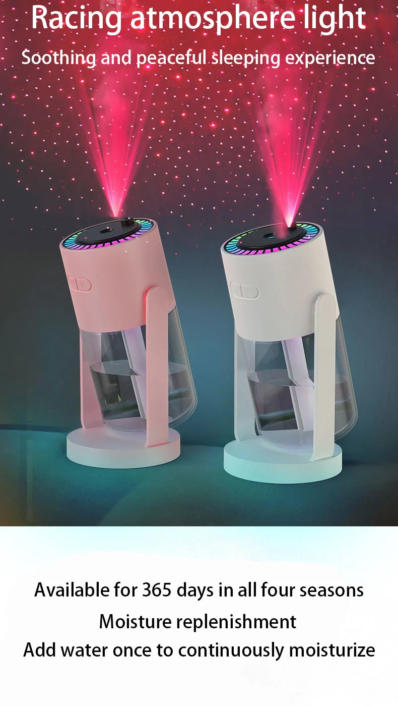 1PC 280ML Air Humidifier Colorful Atmosphere Light Mute Humidification Rotate Creative Colorful Cup Desktop Home Car Humidifier