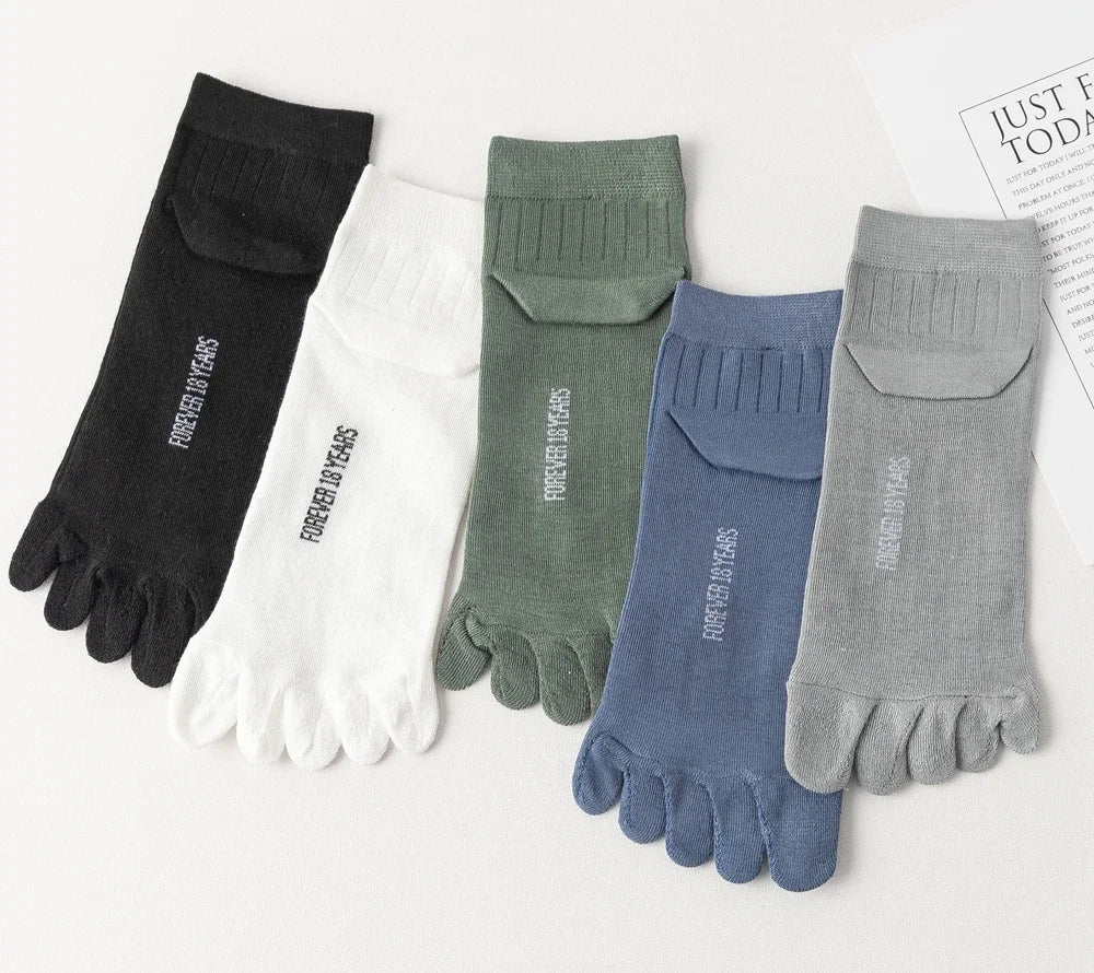 5 Pairs Summer Five Finger Socks for Men Thin Cotton Toe Socks with Separate Fingers Low Cut Ankle Sports Socks high quality