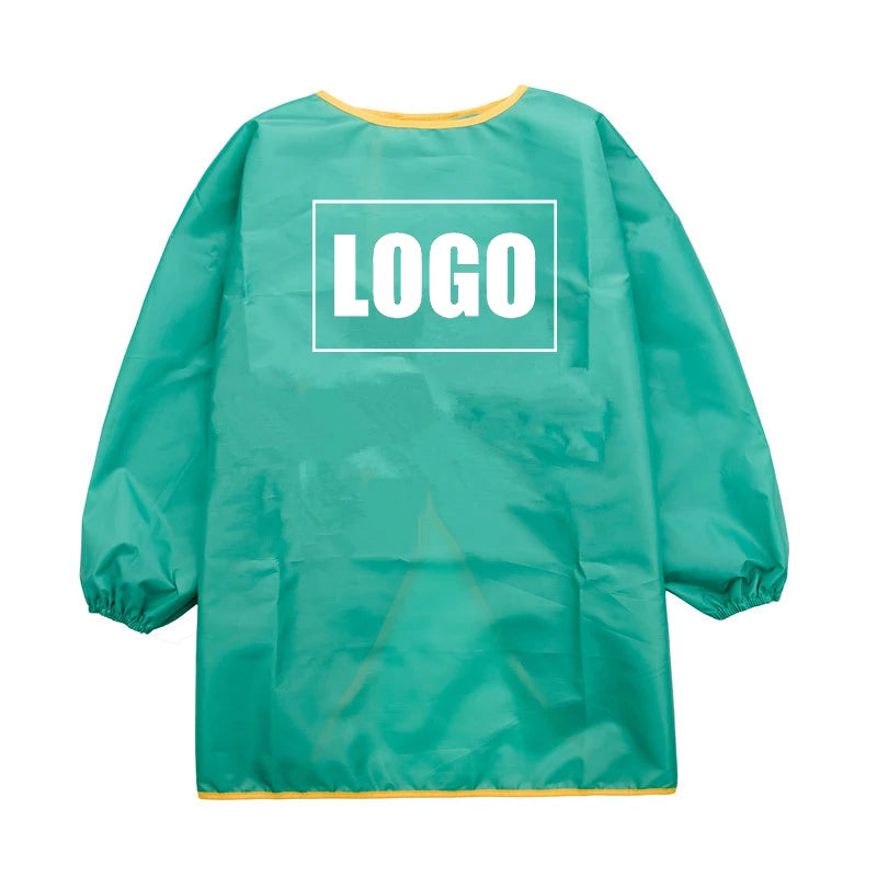 Customized School Name LOGO 2-13 Years Old Kid Children's Painting Art Waterproof Kindergarten Restaurant Anti-fouling Apron