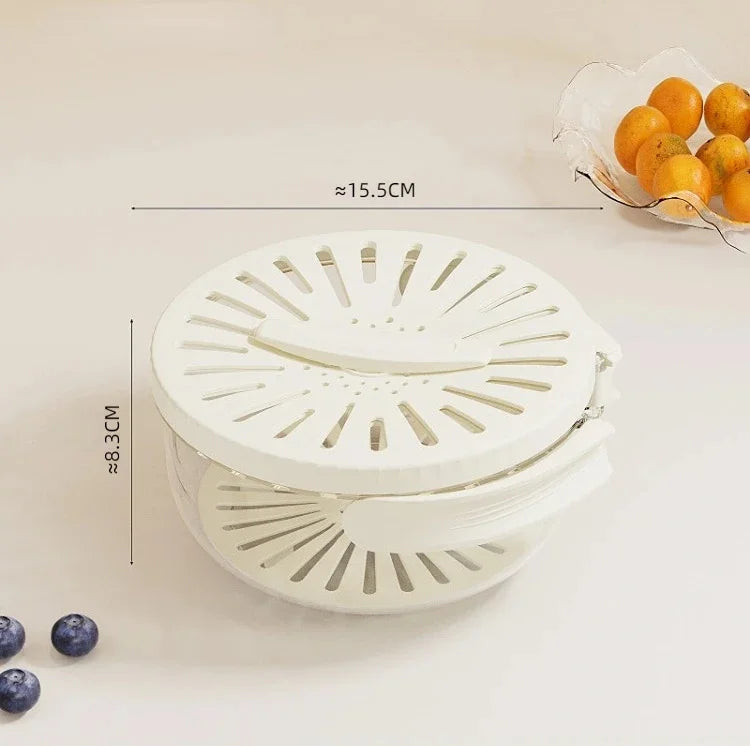 Fruit Drain Basket Foldable Handle Vegetable Washing Bowl Plastic Cleaning Colander Refrigerator Crisper Food Storage Container
