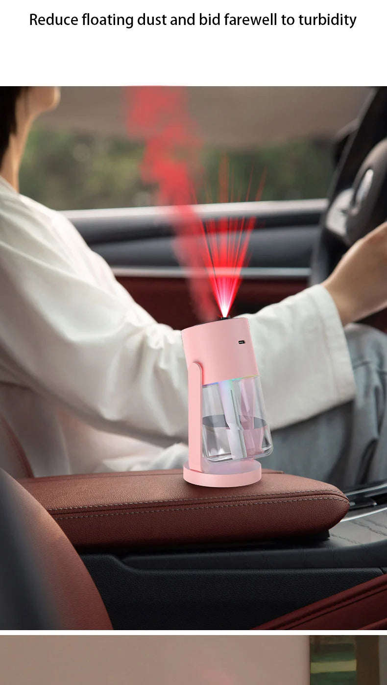 1PC 280ML Air Humidifier Colorful Atmosphere Light Mute Humidification Rotate Creative Colorful Cup Desktop Home Car Humidifier
