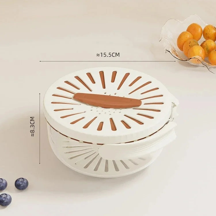 Fruit Drain Basket Foldable Handle Vegetable Washing Bowl Plastic Cleaning Colander Refrigerator Crisper Food Storage Container