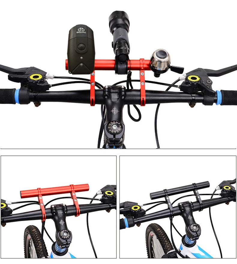 10/20/30cm Bicycle Handlebar Extended Bracket MTB Headlight Mount Extented Bar Road Mountain Bike Handlebar Extender Rack Parts