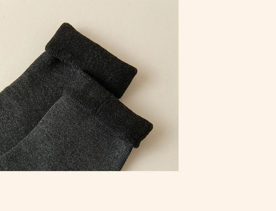 2 Pairs Men Winter Socks Warm Thicken Thermal Snow Boots Solid Color Floor Socks Soft Outdoor Anti-Cold Cashmere Socks