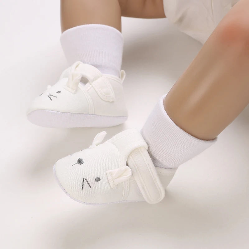 0-18 Months Infant Spring Shoe Newborn Infant Girls and Boys Recreational Baptism Non-Slip Walking Shoe White Soft-soled Sneaker