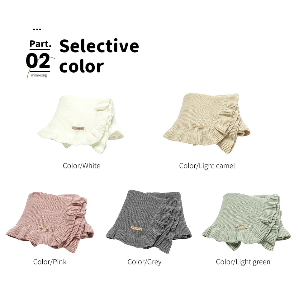 Baby Blankets 90*70cm Knitted Newborn Boys Girls Solid Stroller Swaddle Wrap Sleepsack Reversible Soft Infantil Receiving Quilts