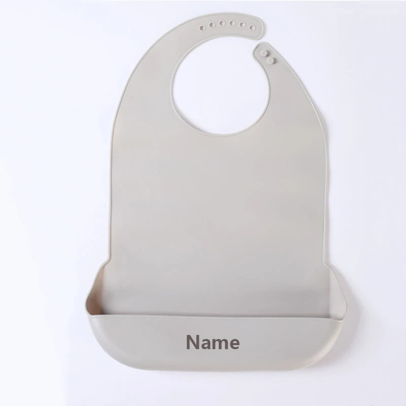 Adult Bibs Personalized Name Printing Silicone Drool Bib Easy to Clean Father Mother Gift Suitable for Elderly Use