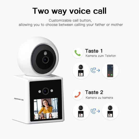 SZSINOCAM 3MP Wireless WIFI Security Camera Video Call Baby Safety Protection Monitor Screen Button Call PTZ Auto Tracking