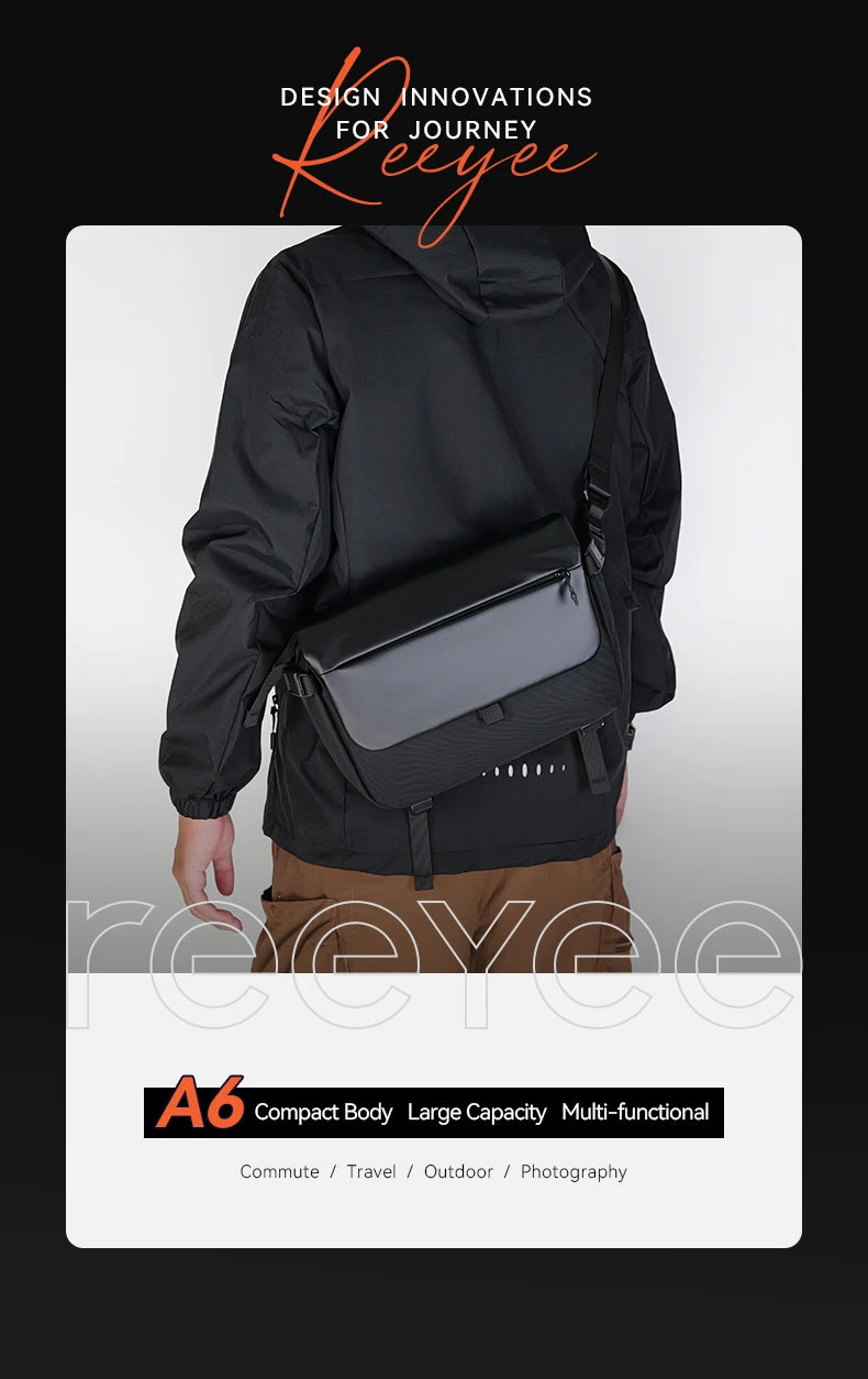ReeYee A6 4.5L Large Sling Bag, Durable Cordura Waterproof Crossbody Pack, Smart Organization Anti-Theft Shoulder Bag