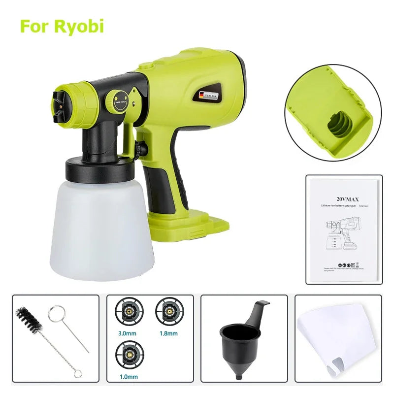 Spray Gun For Makita/Bosch/Dewalt/Milwaukee/Ryobi 18V 20V Lithium Battery Electric Furniture Paint Sprayer Airbrush Power Tool
