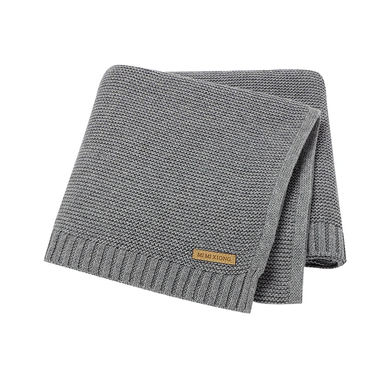 Baby Blankets 100*80cm Knit Newborn Boy Girl Month Stroller Bassinet Bedding Cradle Quilts Dual-Use Infant Netural Receiving Mat