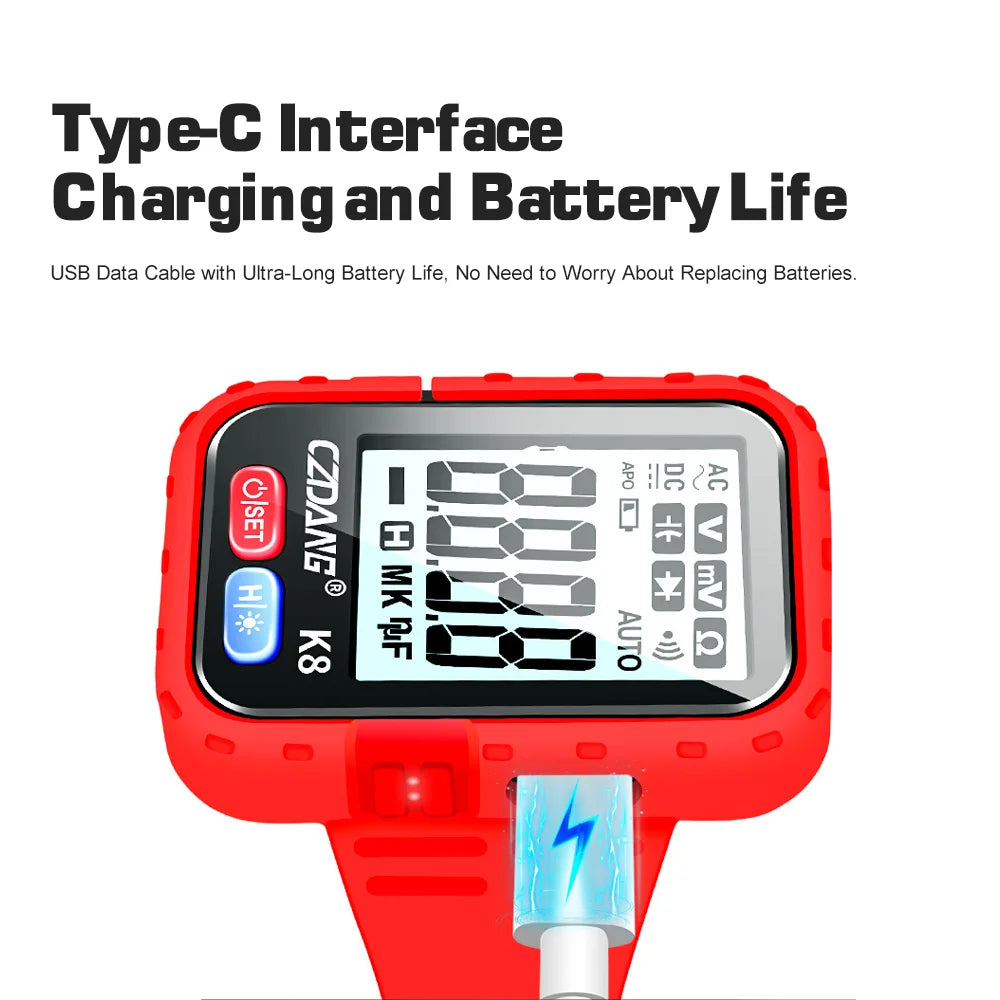 NASAN Digital Multimeter AC/DC Meter Voltage Resistance Meter Electrician LCD Backlight Test Professional Electrical Tester Tool