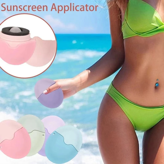 55ml Silicone Suncream Roller Applicator Refillable Oval Isolation Lotion Cream Bottles Stitching Color Cosmetics Tool Travel ﻿