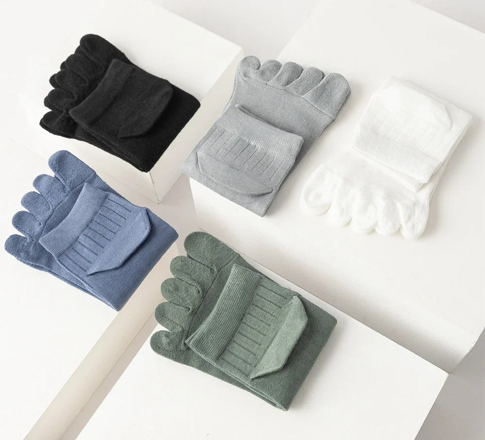 5 Pairs Summer Five Finger Socks for Men Thin Cotton Toe Socks with Separate Fingers Low Cut Ankle Sports Socks high quality