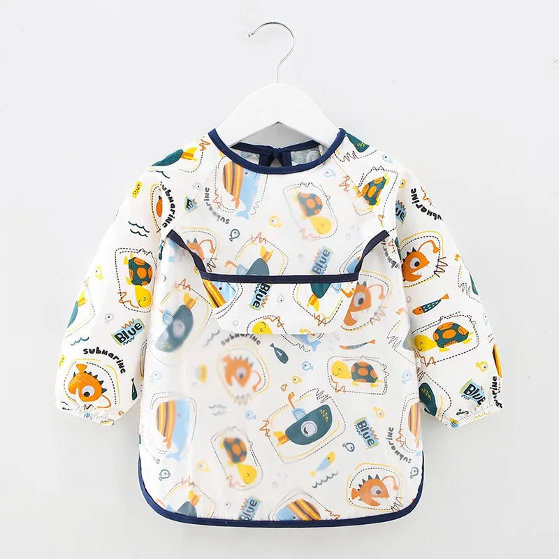Baby Apron Bibs Toddler Long Sleeve Scarf Waterproof Art Smock Feeding Bib Infant Boys Girls Kid Burp Cloth Bandana New Arrivals