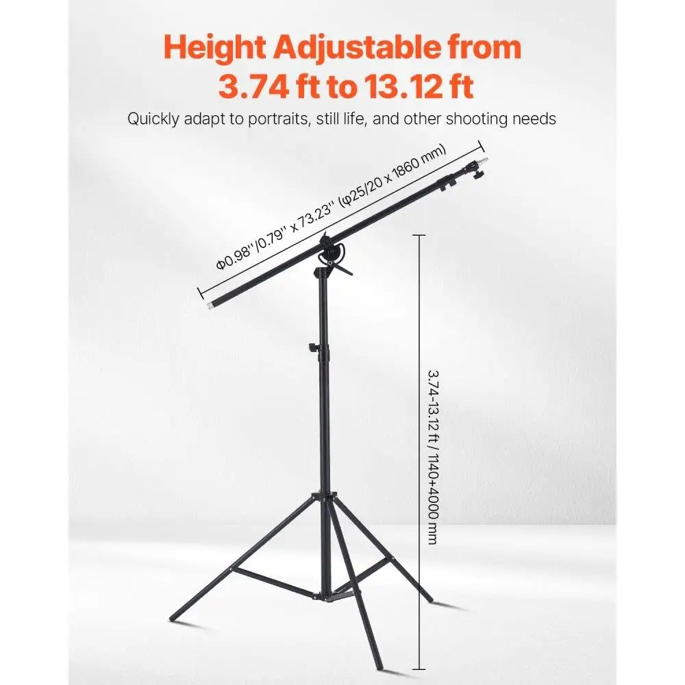 Professional Heavy Duty Adjustable Aluminum Photography Light Stand with Air Cushioned Boom Arm