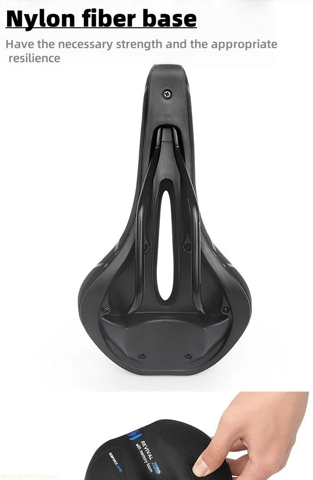 Bicycle seat pad thickened and waterproof universal mountain road seat pad shock-absorbing ball model charging tail light design