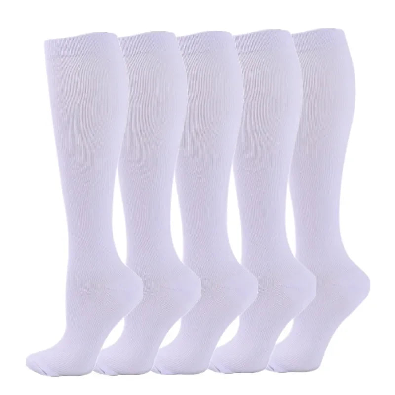 5 Pair Compression Socks Men Running Sport Socks Knee High 20-30mmHg Medical Edema Varicose Veins Women Compression Stocking