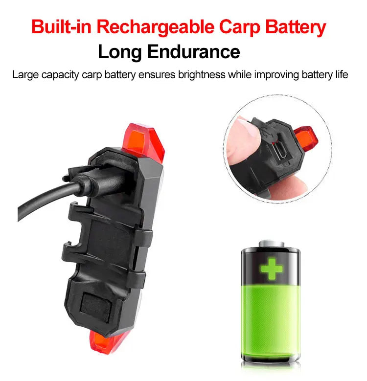 Cycling Bicycle Front Rear Light Set Bike Defense Flashlight Stick MTB Waterproof Taillight LED Lantern Bicycle Accessories