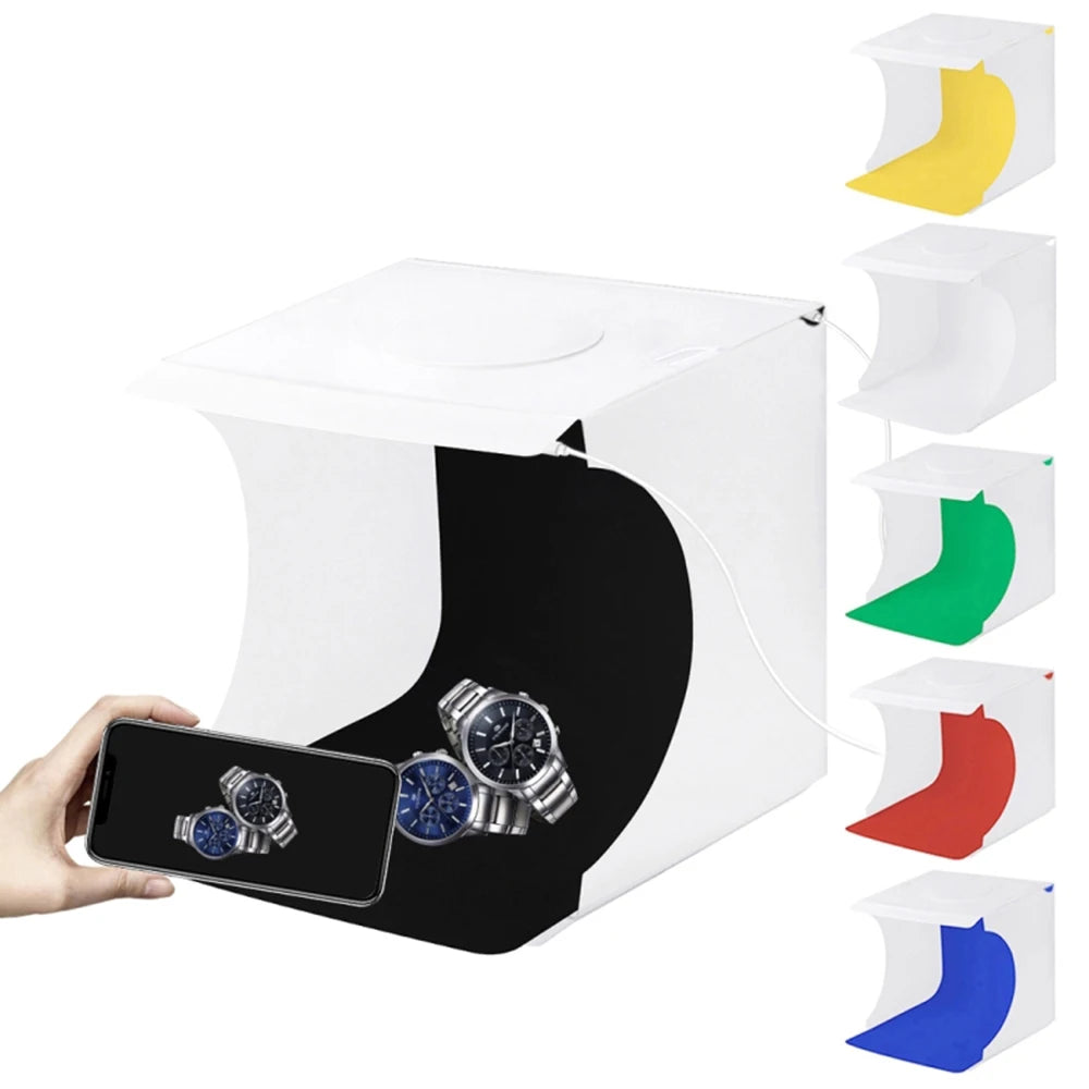 Mini 40Pcs LED Light Room foliding Photography Lighting Softbox Tent Photobooth Backdrop USB Cube Box Photo Studio Light Box