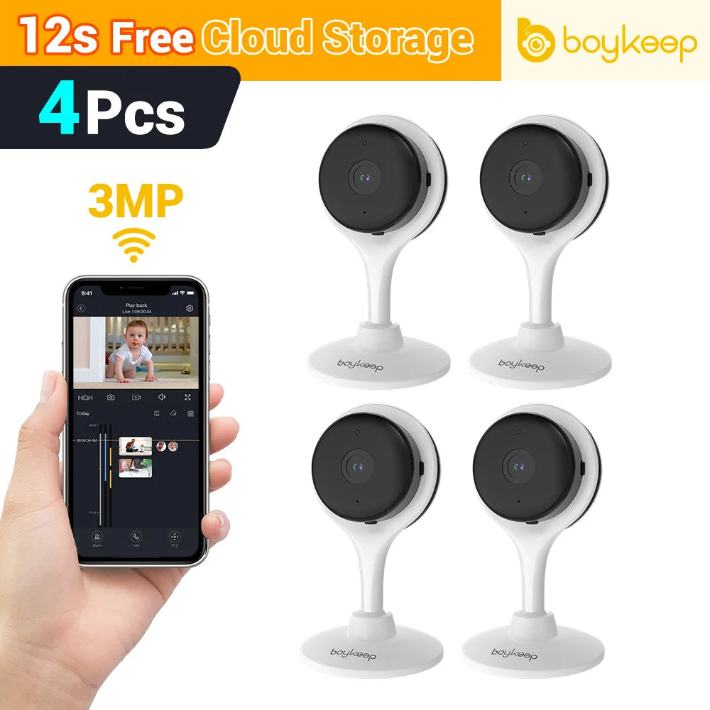 BoyKeep Indoor Home Security Mini IP Camera Smart CCTV Pet Camera Baby Video Monitor 24/7 Surveillance Camera