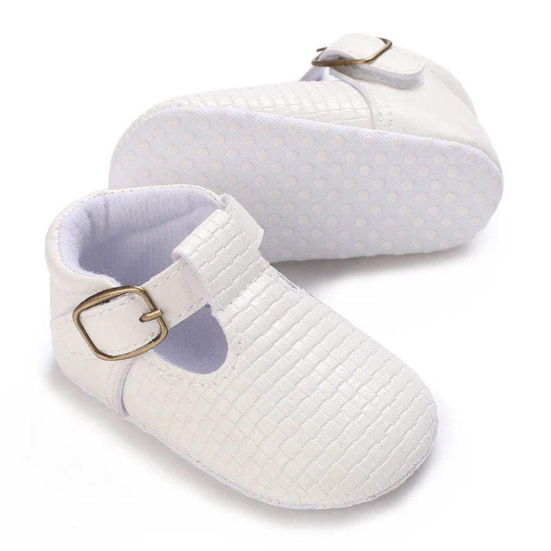0-18 Months Infant Spring Shoe Newborn Infant Girls and Boys Recreational Baptism Non-Slip Walking Shoe White Soft-soled Sneaker